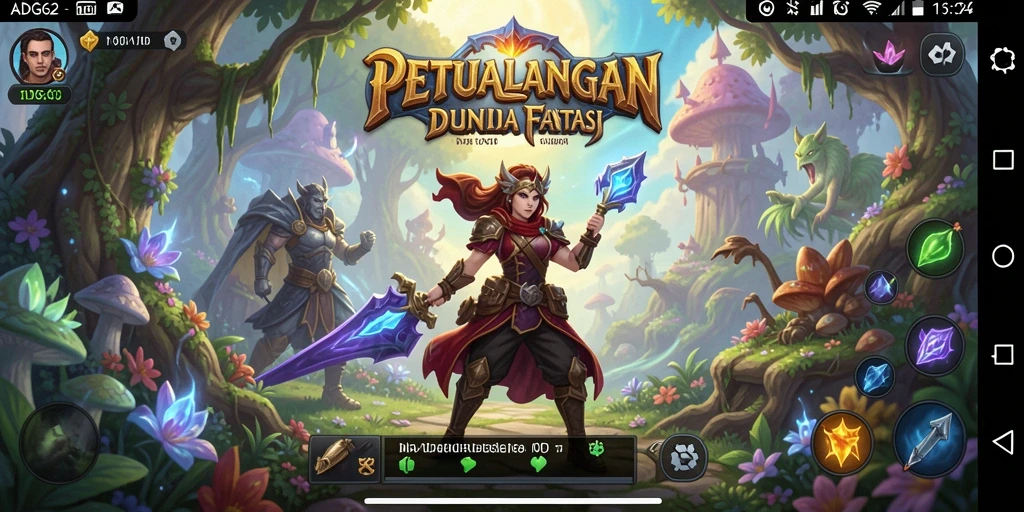Tangkapan layar utama ADG62 menampilkan aksi pertarungan RPG yang mendebarkan.