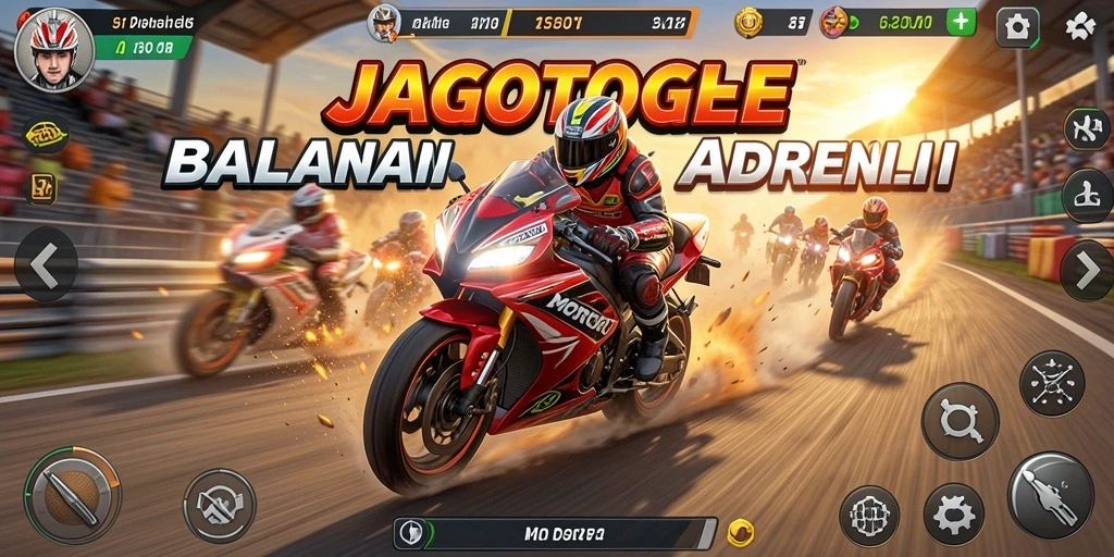 Gameplay JAGOTOGEL yang intens di lintasan balap.