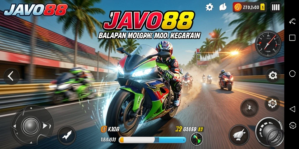 Gameplay balapan motor yang mendebarkan dan penuh aksi.
