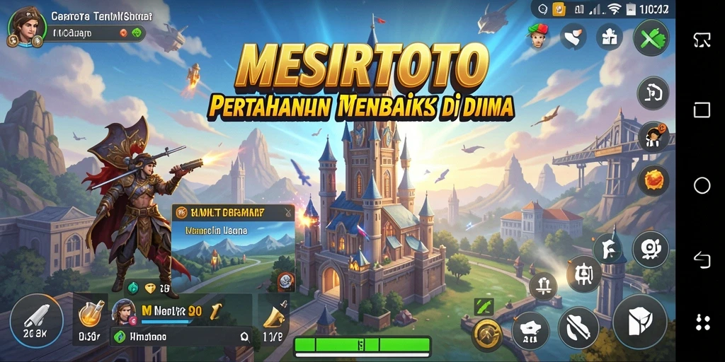 Screenshot gameplay MESIRTOTO yang menampilkan strategi Tower Defense yang seru.