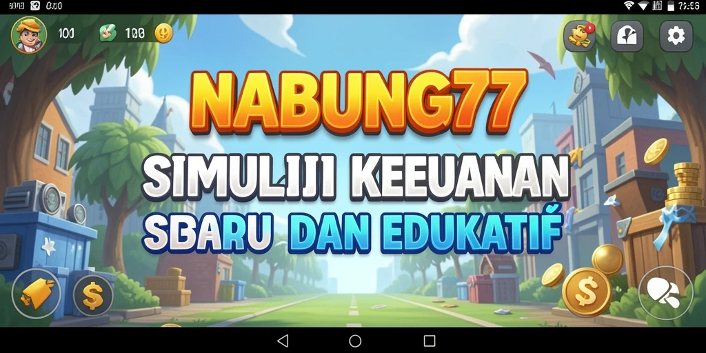 Screenshot gameplay <strong>NABUNG77</strong> yang menunjukkan aktivitas simulasi keuangan.