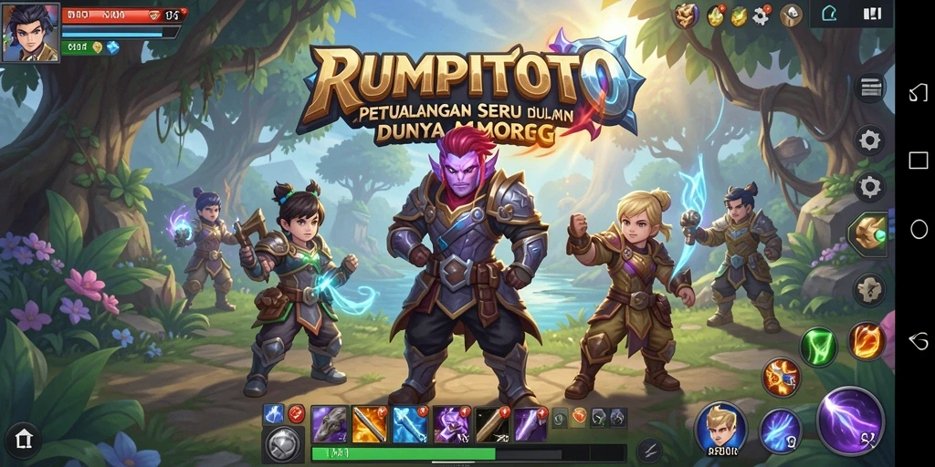 Screenshot gameplay RUMPITOTO menampilkan pertarungan seru di dunia MMORPG.